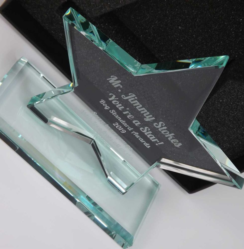 Glass Star Award personalised to make it a perfect gift for Father's Day