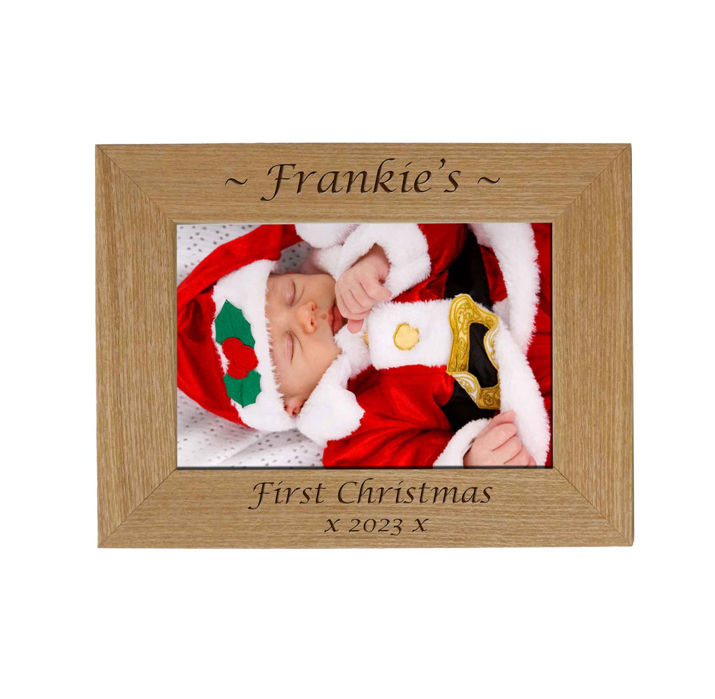 Personalised Christmas 6x4 Ash Photo Frame any text or message