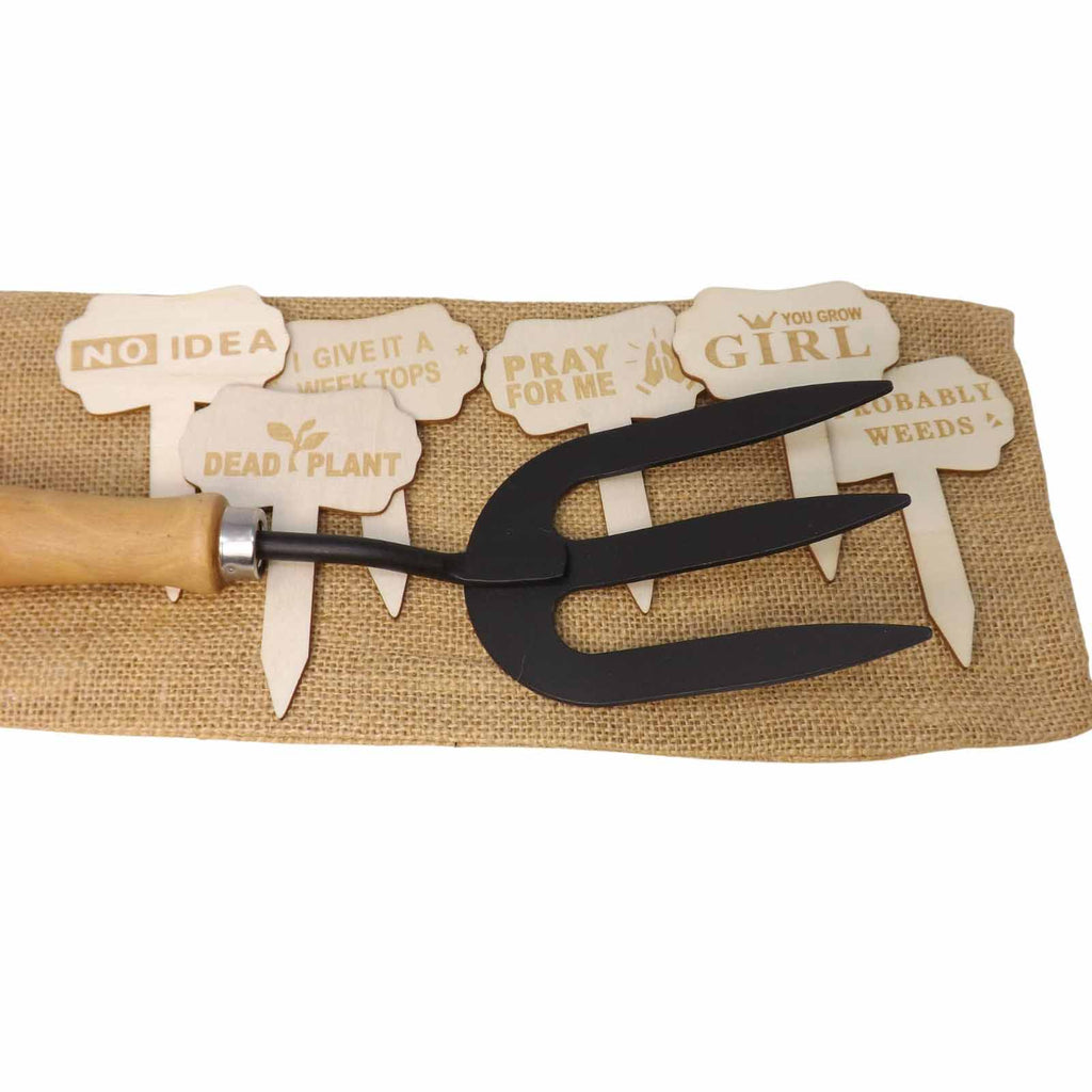 Mother's Day Special Fork & Trowel Set Garden Gift with Plant Marker
