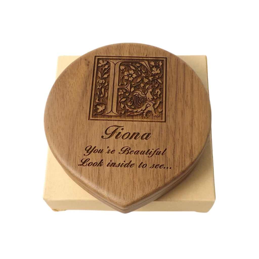 Wooden Compact Mirror | Personalised gift for Saying Thank You