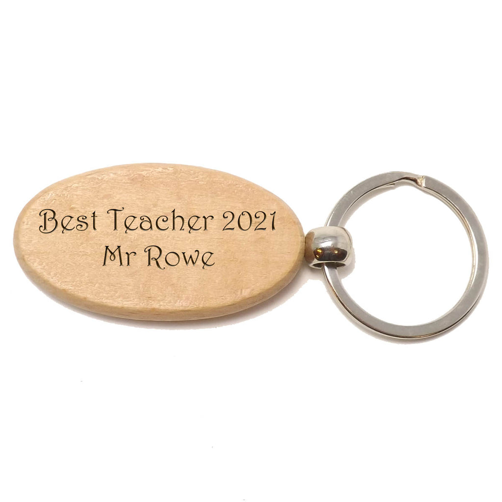 Personalised Student/ Teacher Gift Wooden Key Ring
