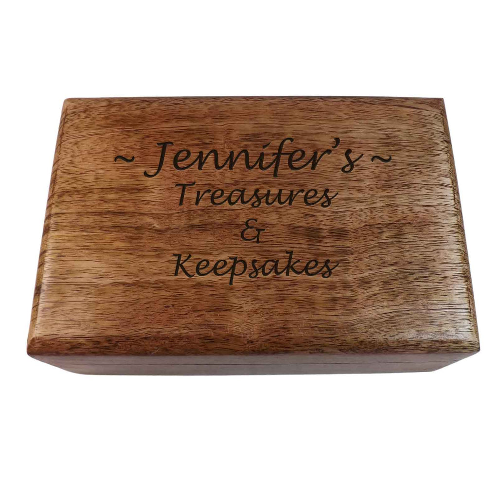 Personalised Wooden Oblong Keepsake Box, Great Retirement Present