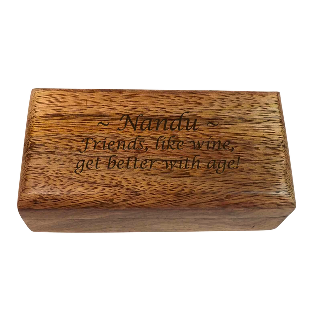 Personalised Bottle Opener in Wooden Keepsake Box. Perfect 5th Anniversary Gift.