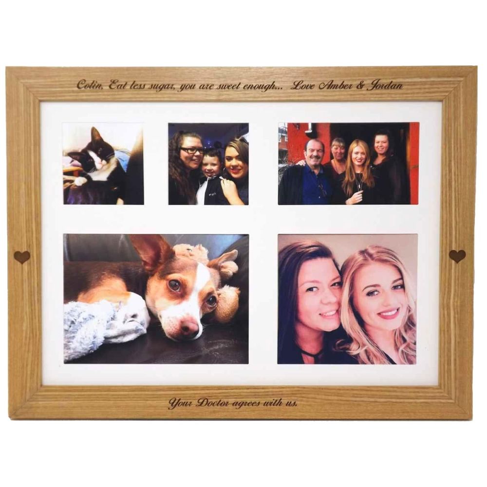 Personalised photo lap tray engraved with your choice of names or message. Perfect Christmas gift.