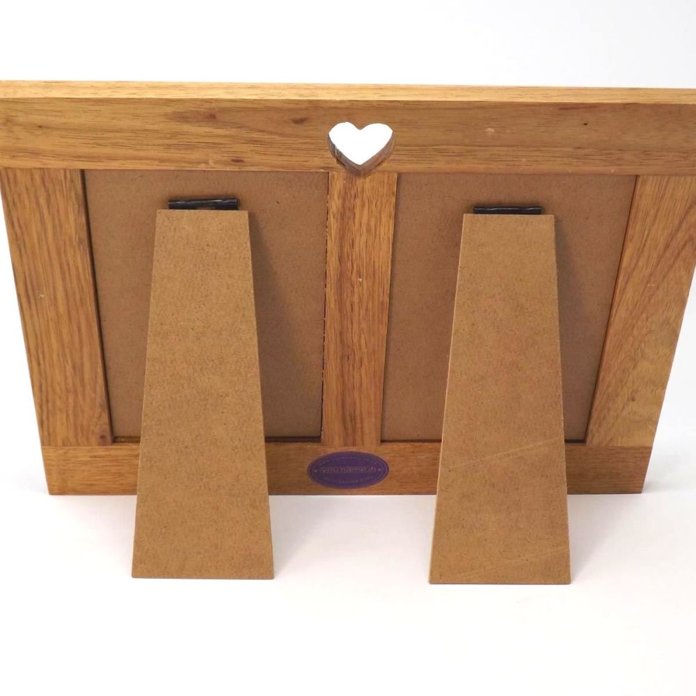 Double Oak Photo frame personalised. A unique Father's Day gift.