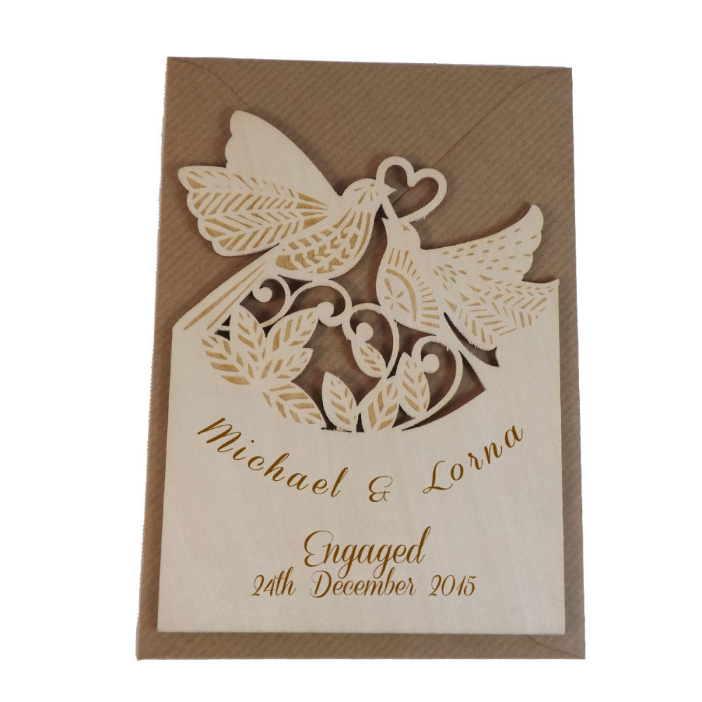 Wooden Personalised Engagement Card