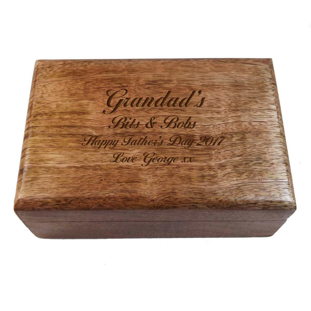 Personalised Wooden Oblong Keepsake Box, Great Father's Day Present