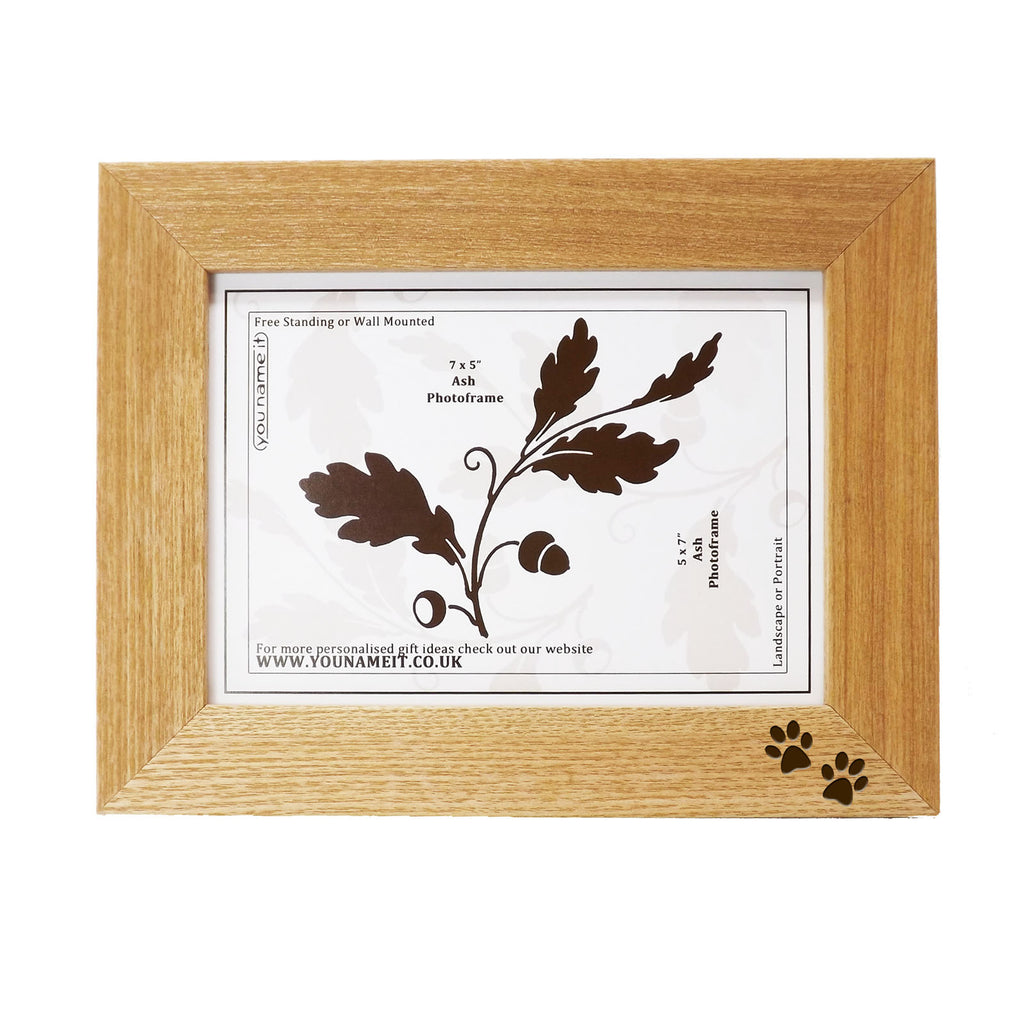 Personalised Pet Memorial Frame with Paw Prints