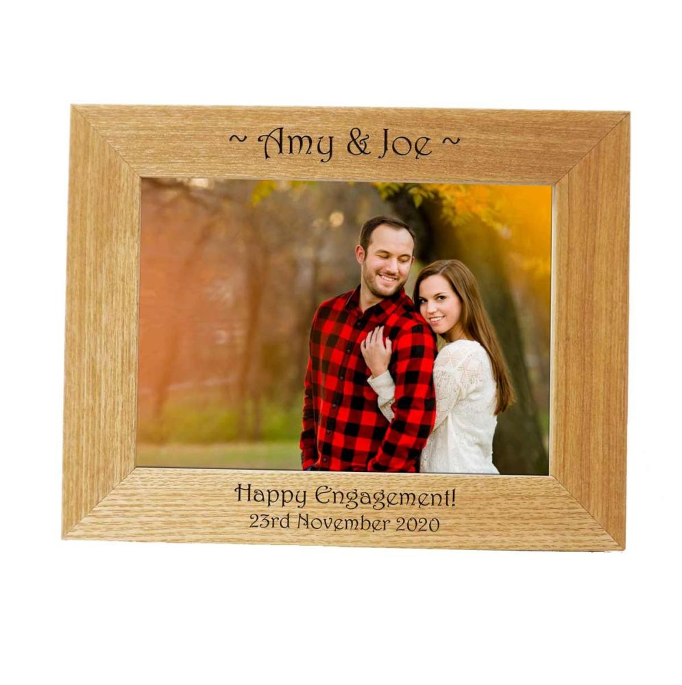 Personalised Engagement 7x5 Ash Photo Frame - Any text or Message