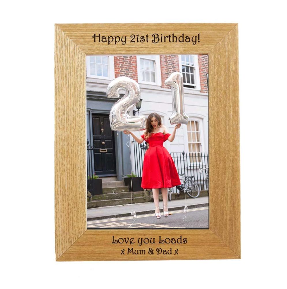 Birthday 7x5 Wooden Photoframe any text or Message