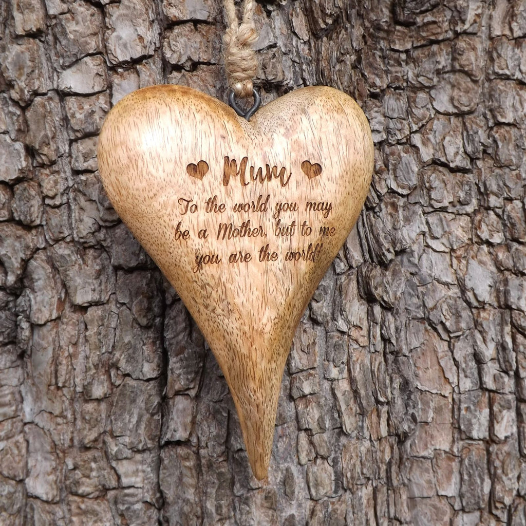 Mother's Day Special wooden heart with free personalisation