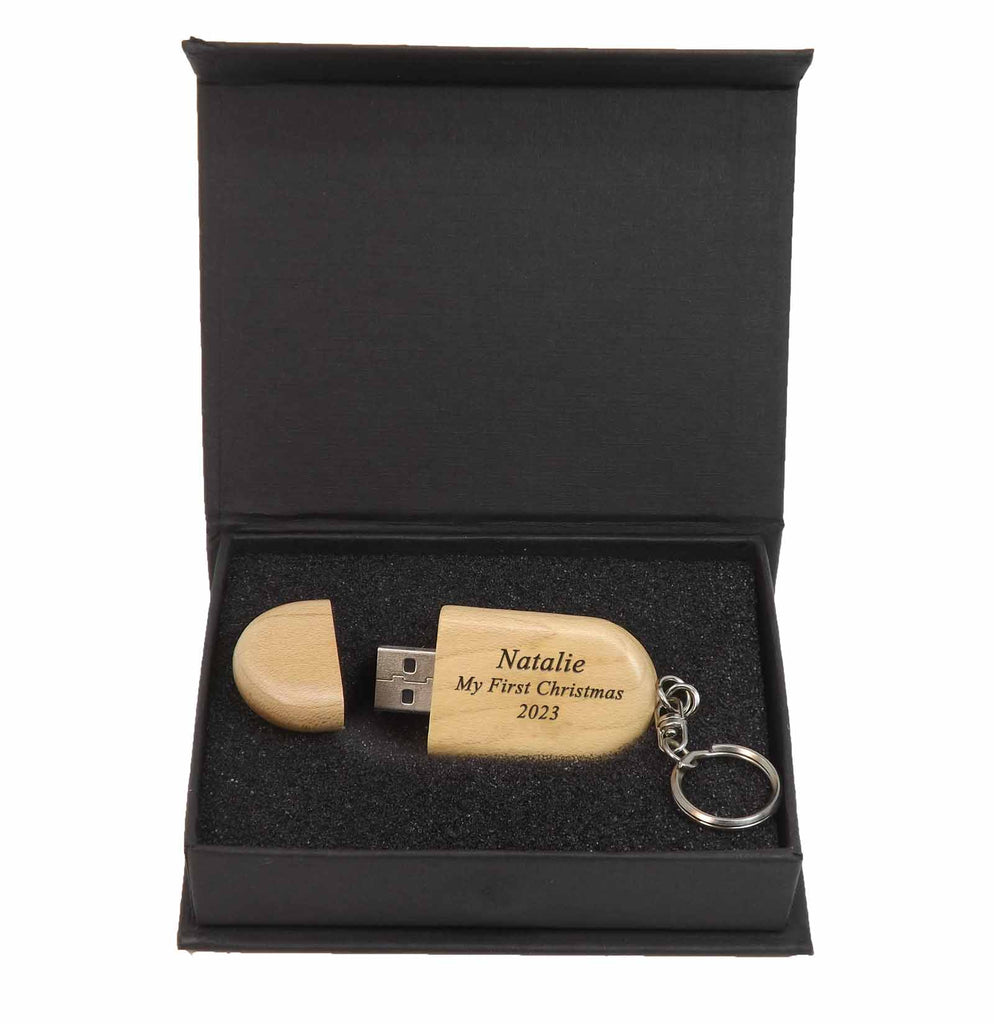 Christmas Personalised Wooden Memory Stick 32GB