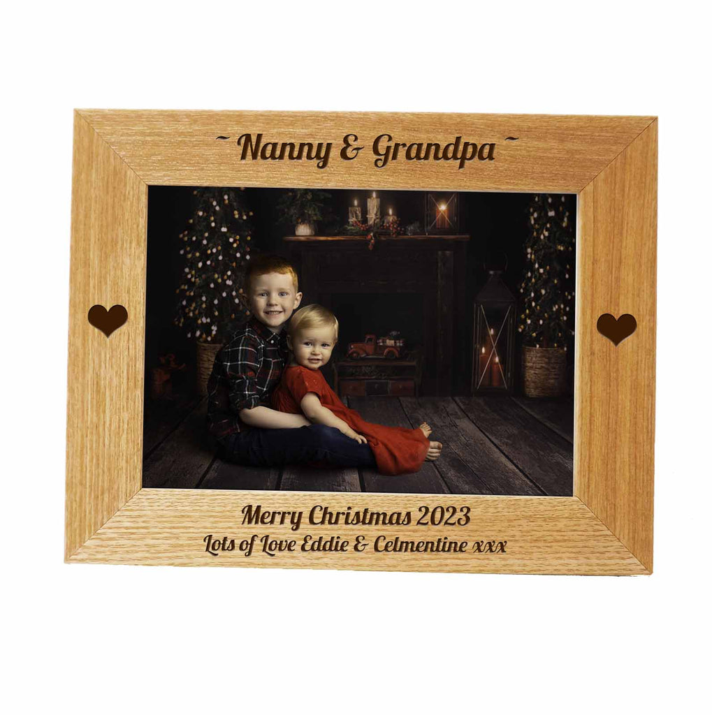 Personalised 7x5 Wooden Christmas Photo Frame