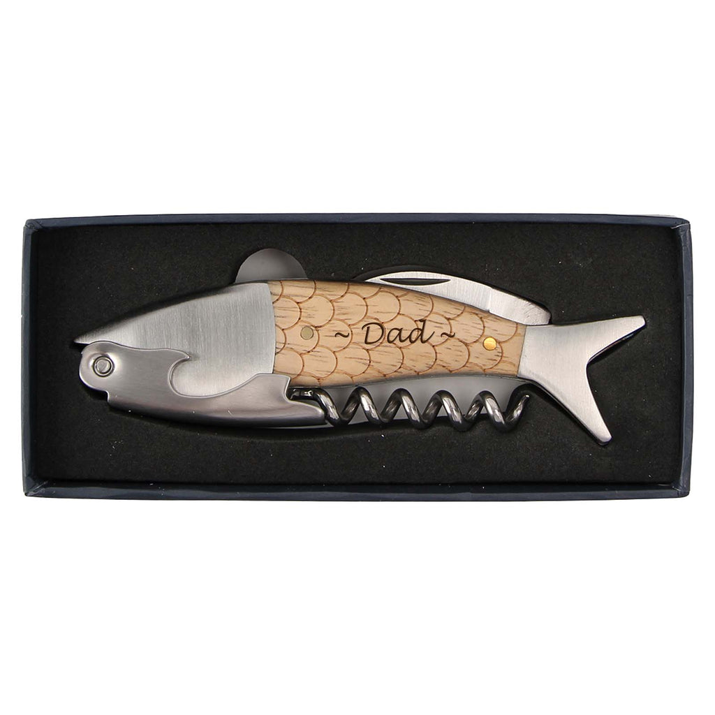 Personalised Fish Bottle Opener-Corkscrew, perfect gift for Christmas
