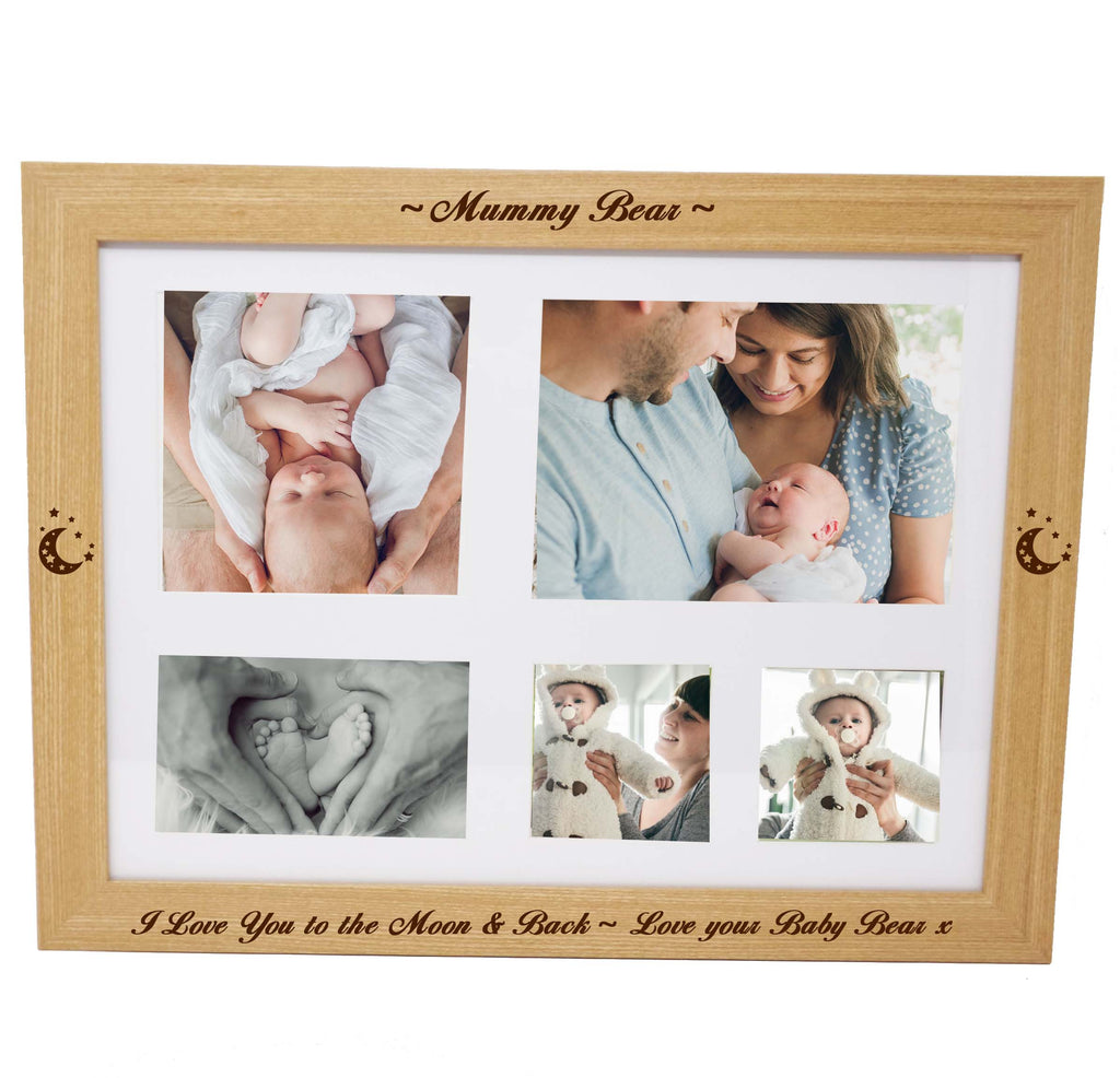 Personalised photo lap tray engraved with your choice of names or message for Mum or Nan.