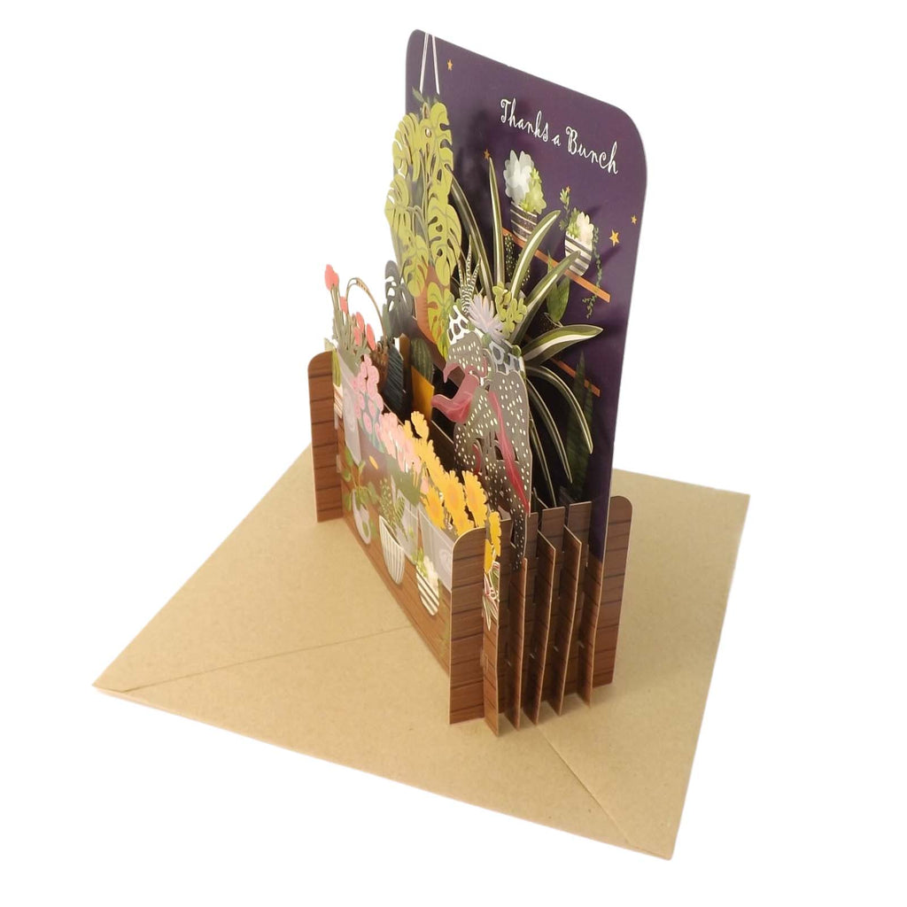 3D Cut Out Thanks A Bunch Greetings Card