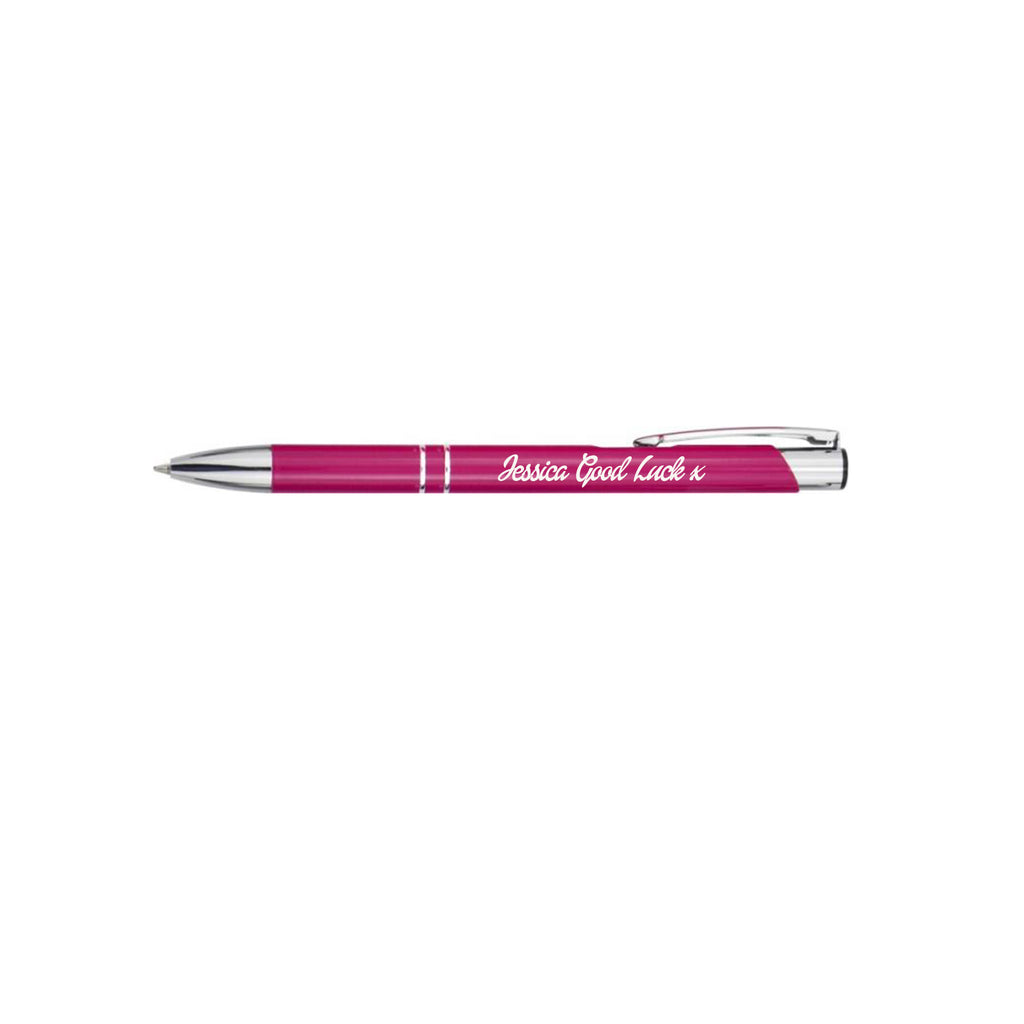 Pink Personalised Pen as a Back to School Gift engraved with individual name or message