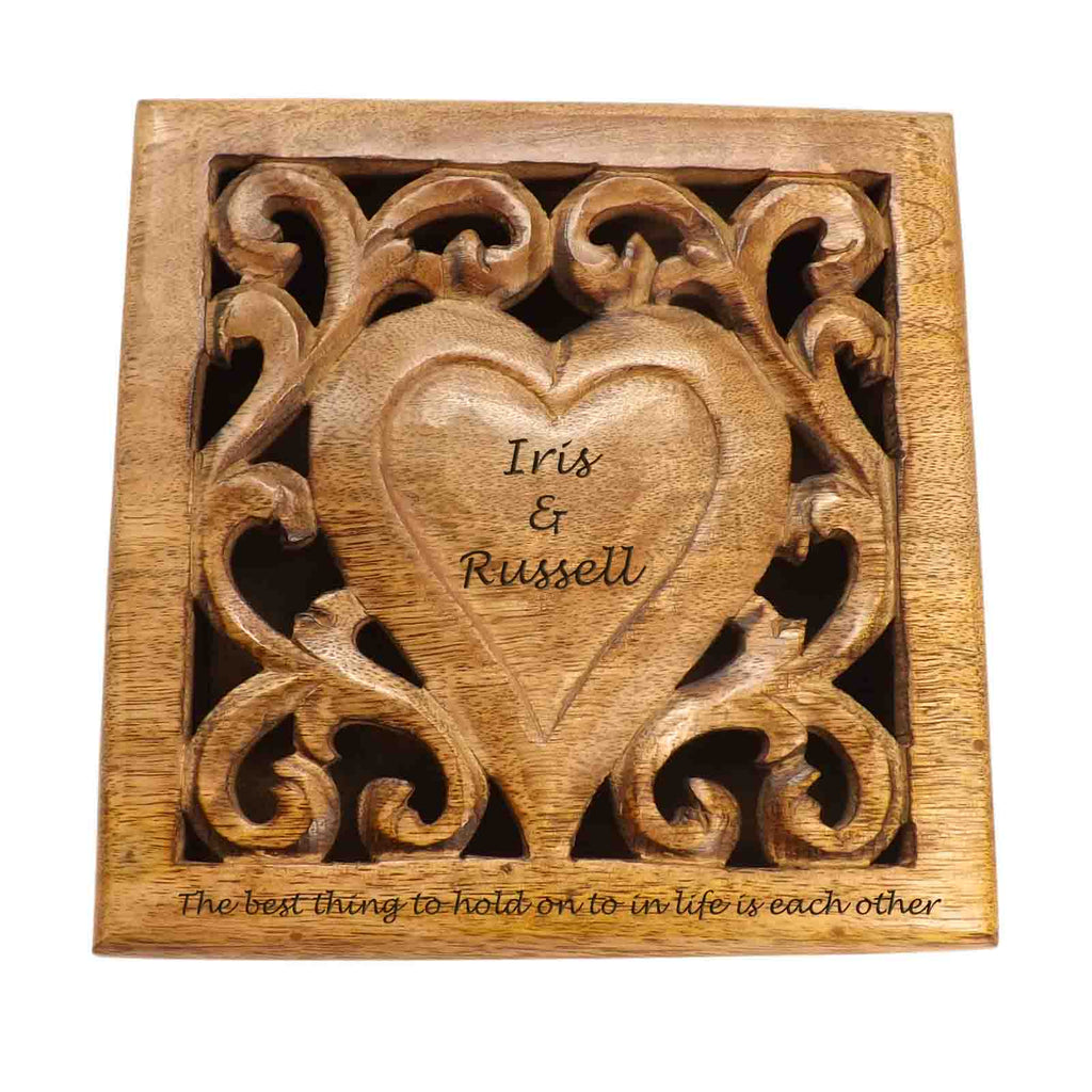 Wedding Gift Decorative Wooden Box with a Personalised Heart