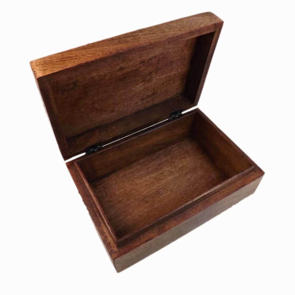 Memorial Wooden Oblong Keepsake Box with Paw Prints, perfect for storing those Happy Memories.