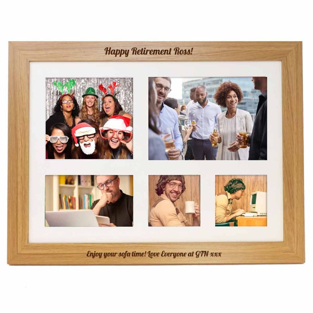 Personalised photo lap tray engraved with your choice of names or message. Perfect Christmas gift.