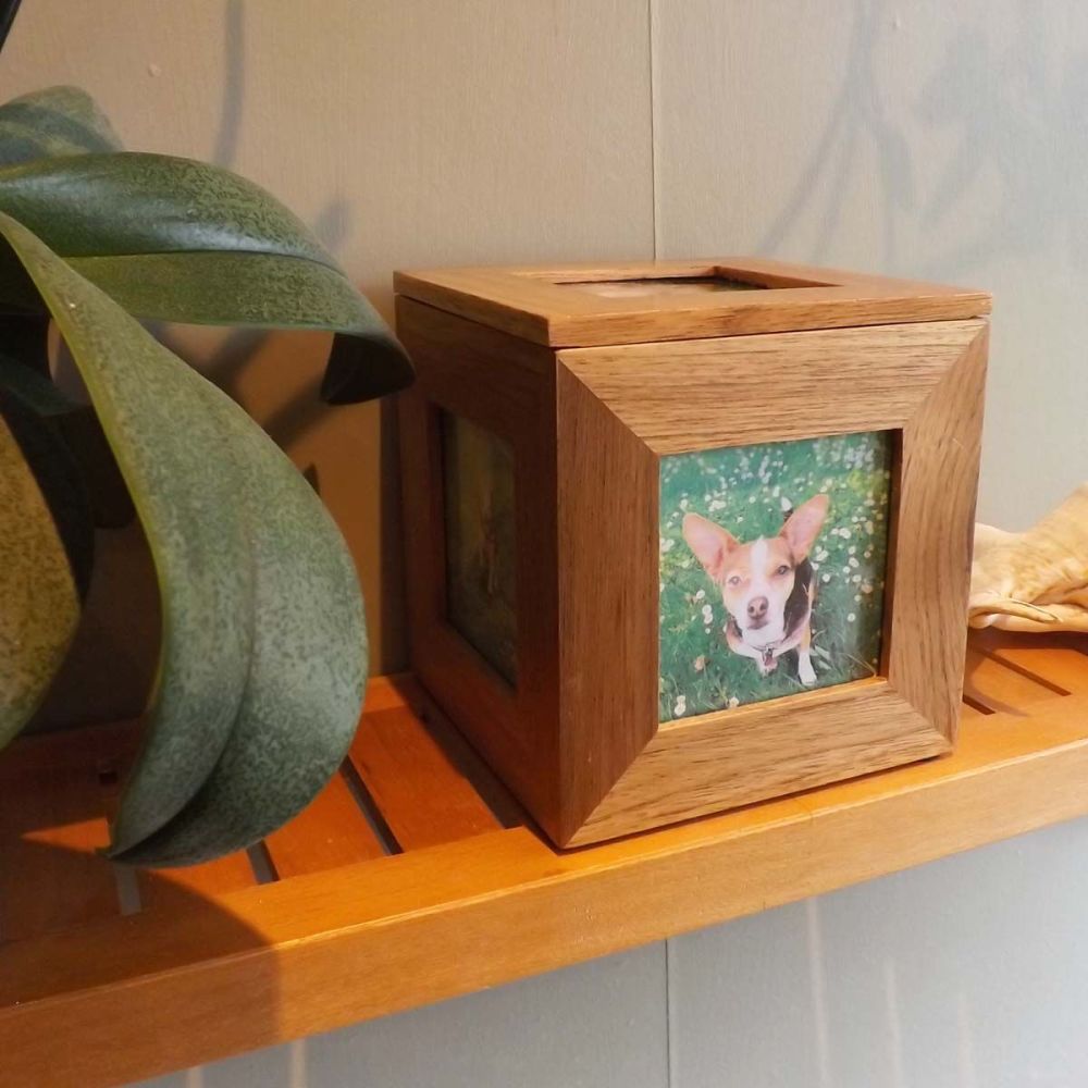 Wooden Photo Cube | Keepsake Box Personalised as A Unique 5th Anniversary Gift