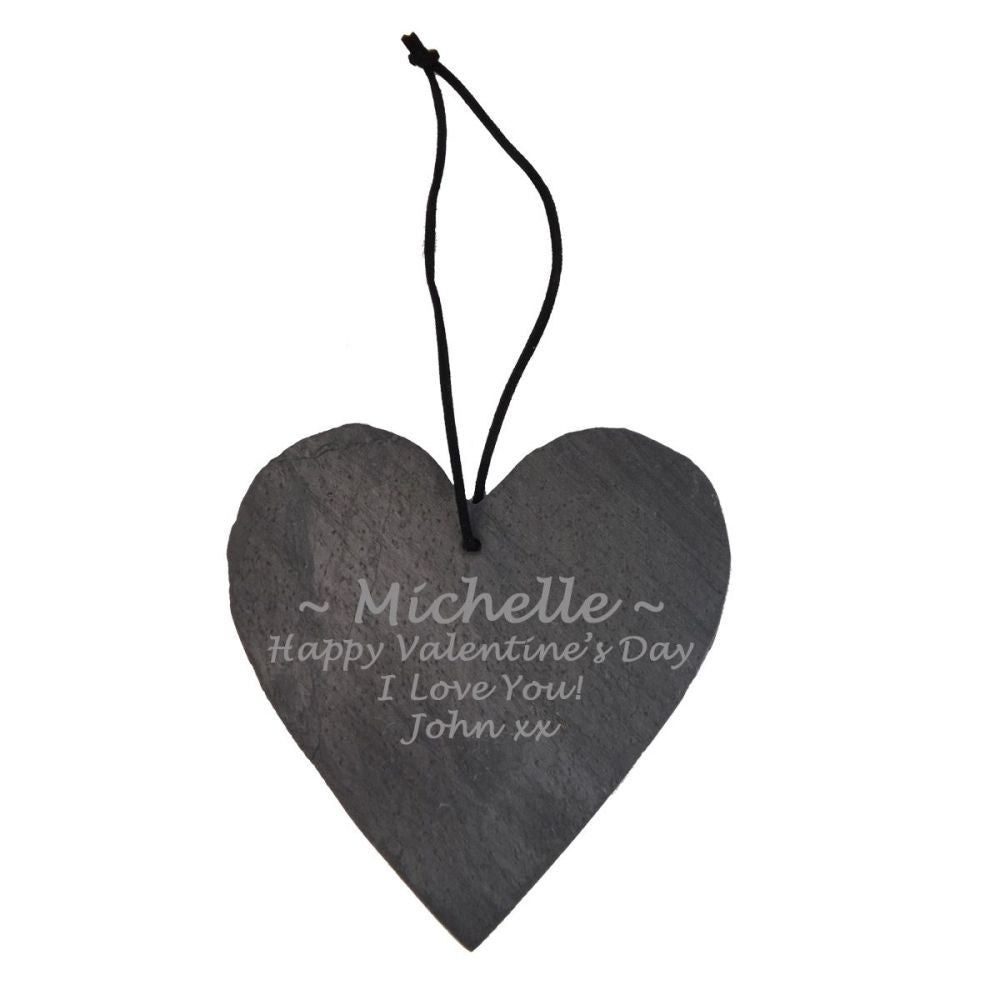 Personalised Slate Heart - a perfect way to send a Valentine's message