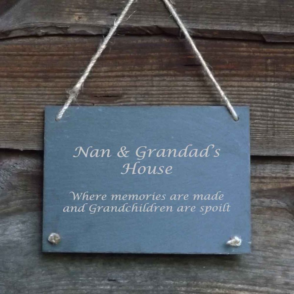 Personalised Hanging Door-Garden Slate Sign. Ideal for Birthdays!
