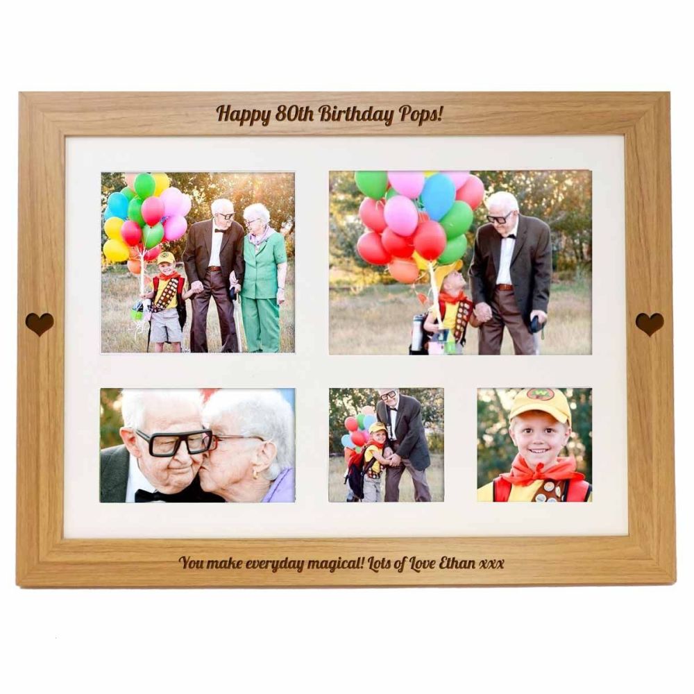 Personalised photo lap tray engraved with your choice of names or message. Unique Birthday gift.