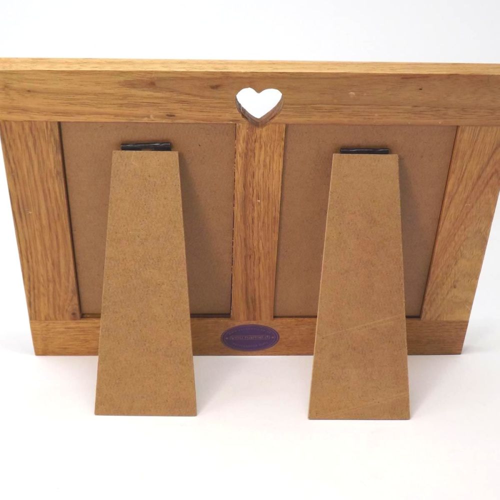 Double Oak Photo frame personalised. A unique Wedding gift.