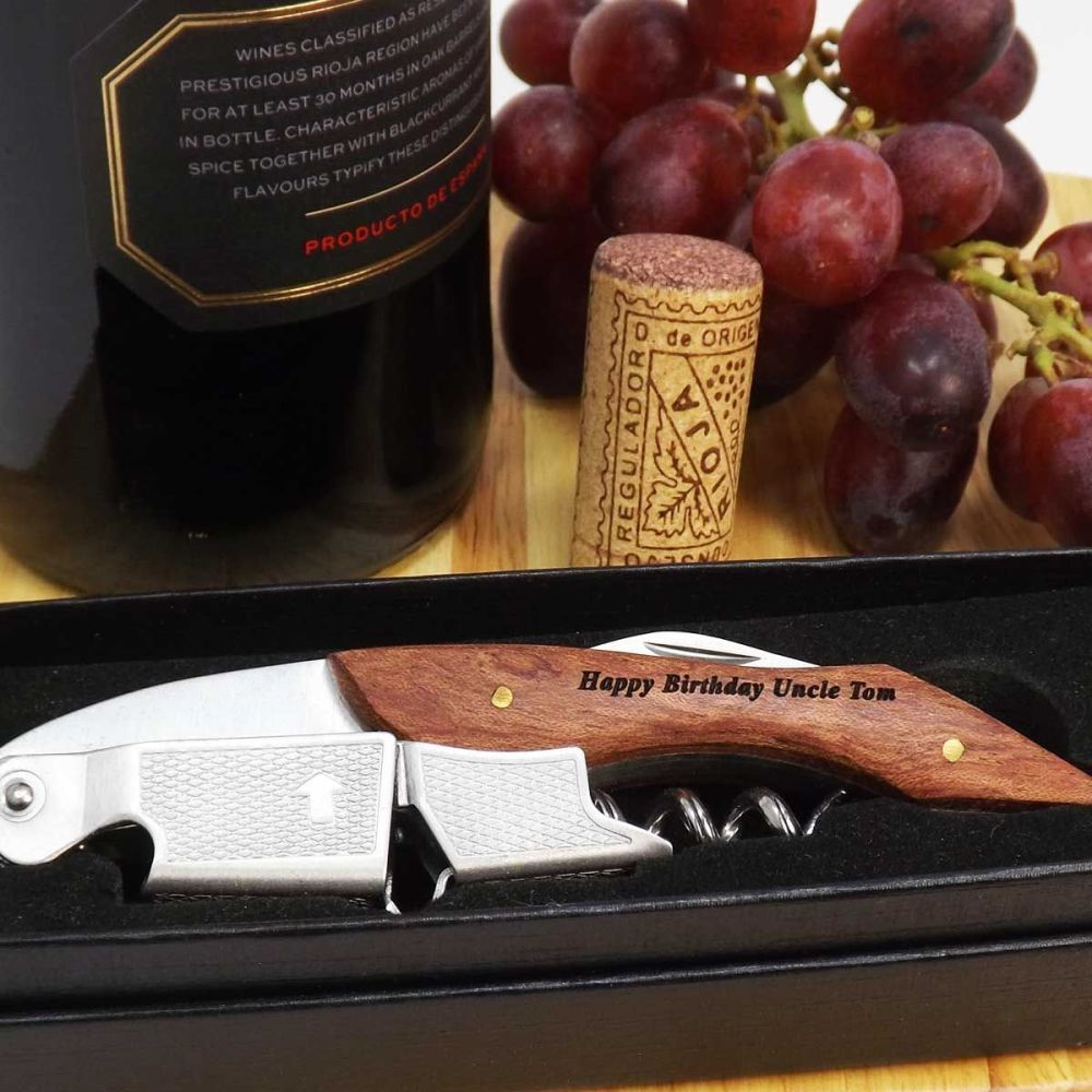 Personalised Bottle Opener Corkscrew  makes a unique Birthday gift