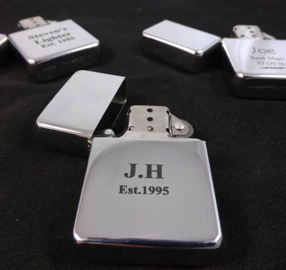 Chrome Petrol Lighter personalised for Father's Day