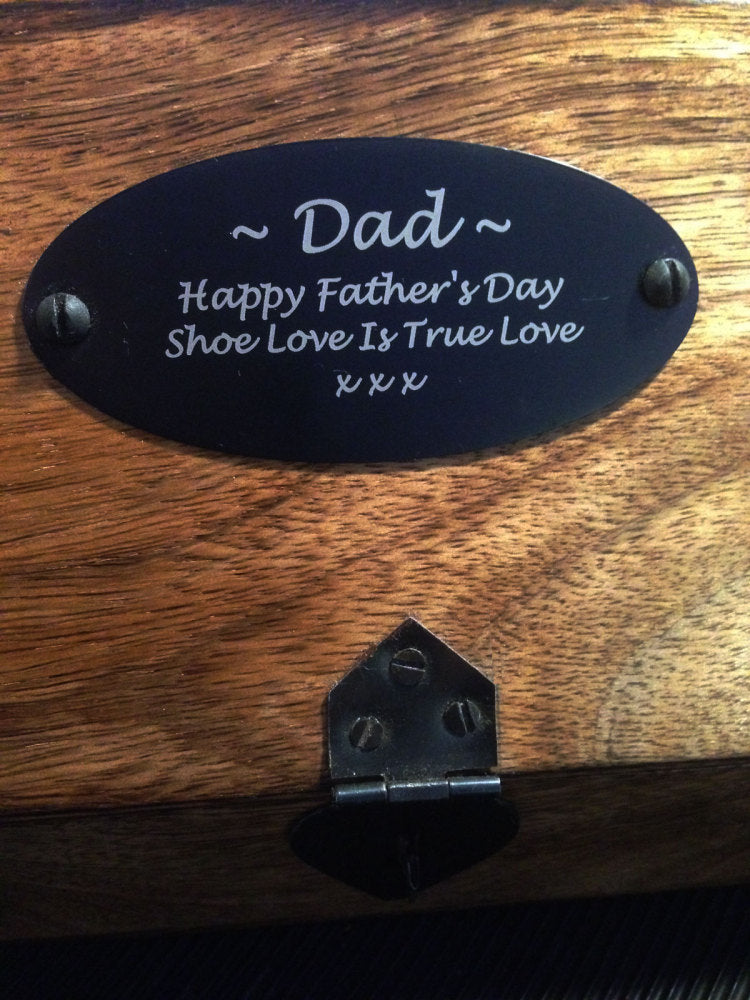Wooden Shoe Shine Valet/Box Personalised for 5th Anniversary Gift