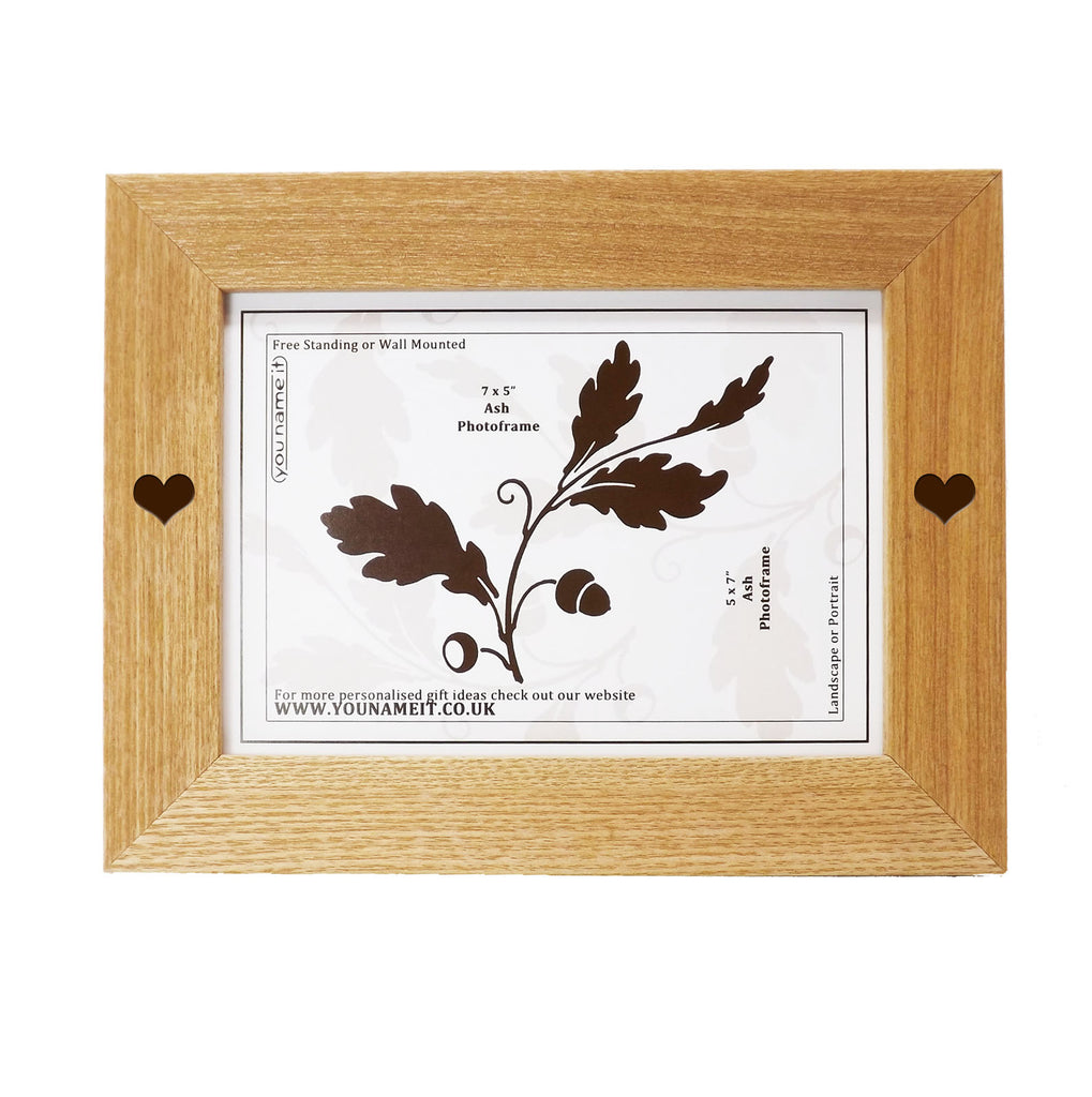Anniversary 7x5 Wooden Photo Frame - Engraved with names and dates