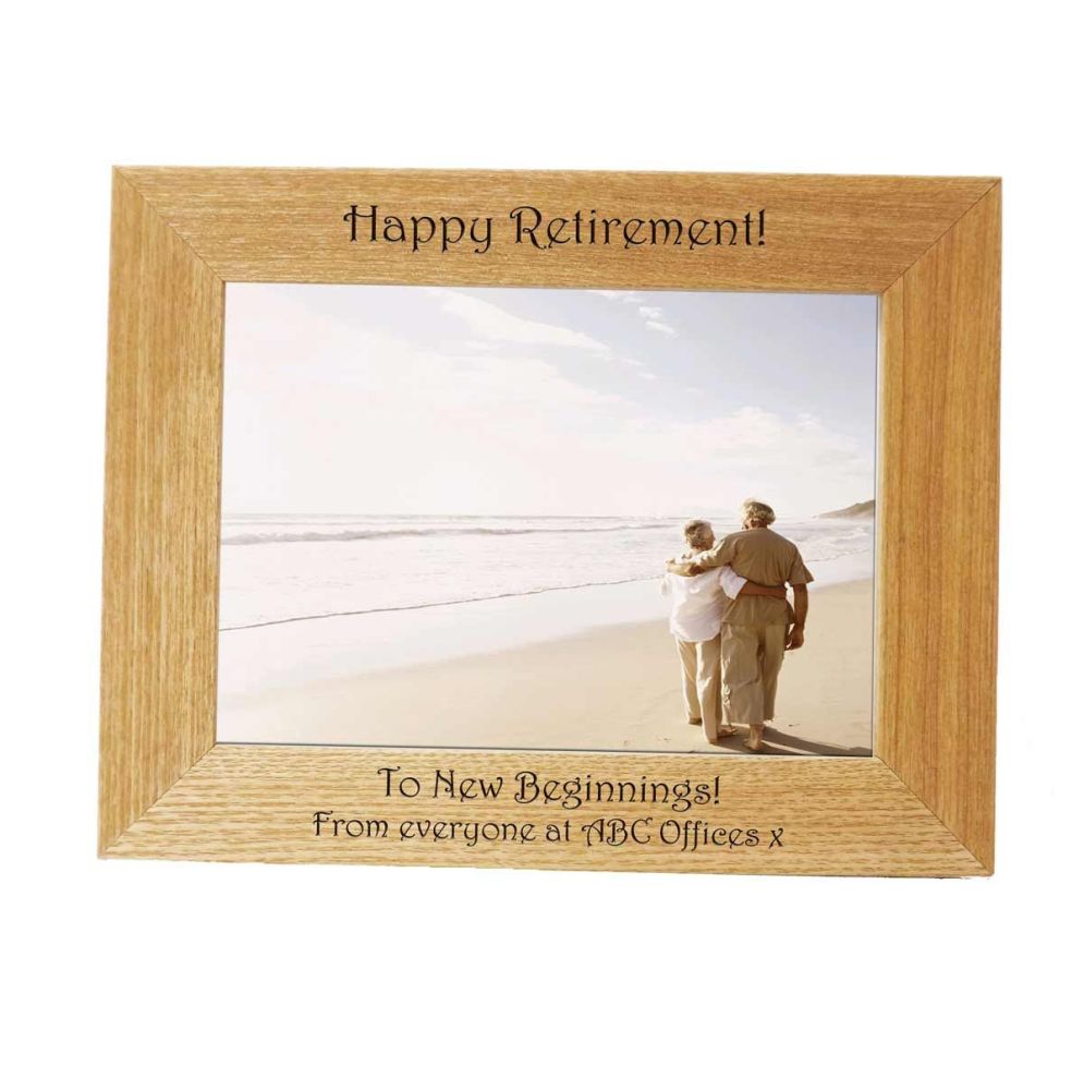 Retirement 7x5 Photo Frame Personalised With any text or Message