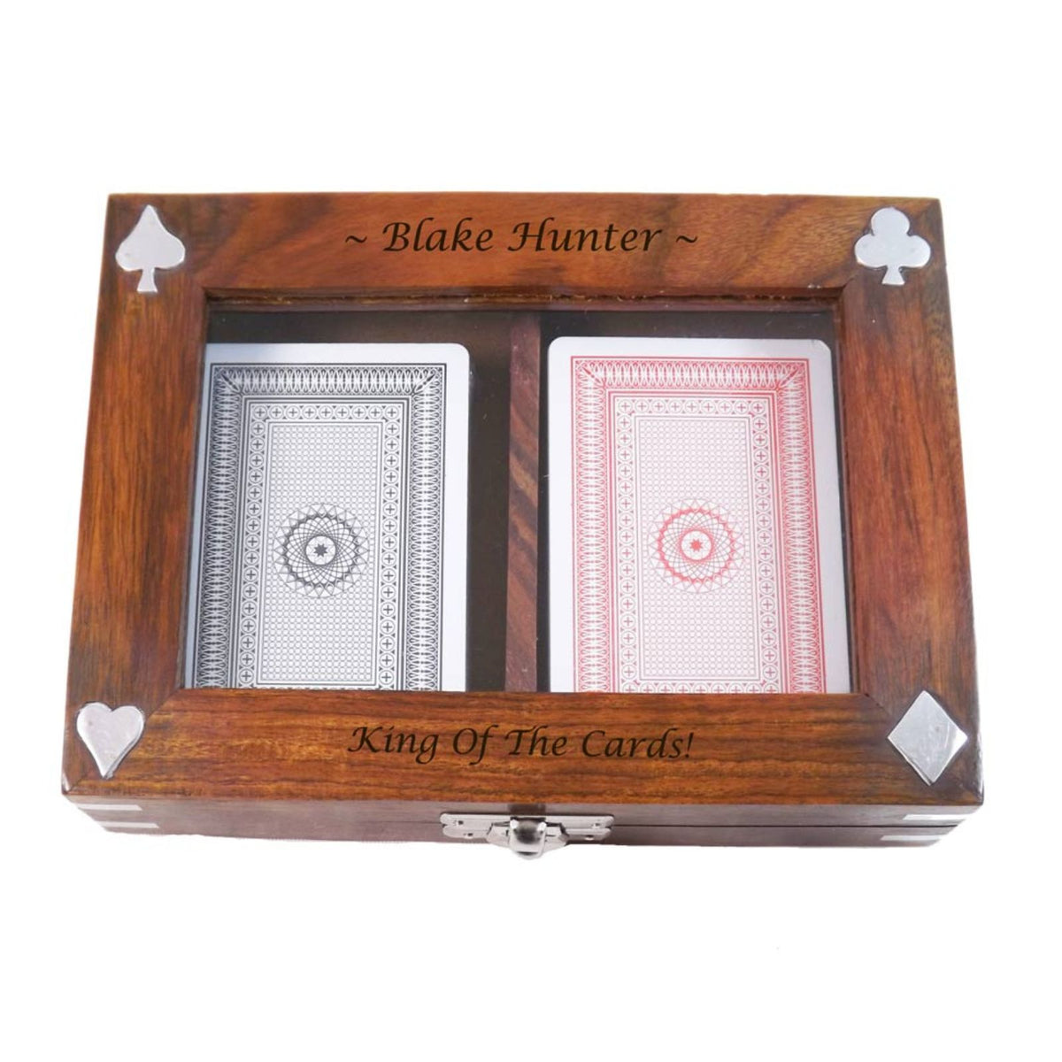 Playing Card Box Personalised for an Ideal Christmas Gift. Includes 2 FREE decks of cards