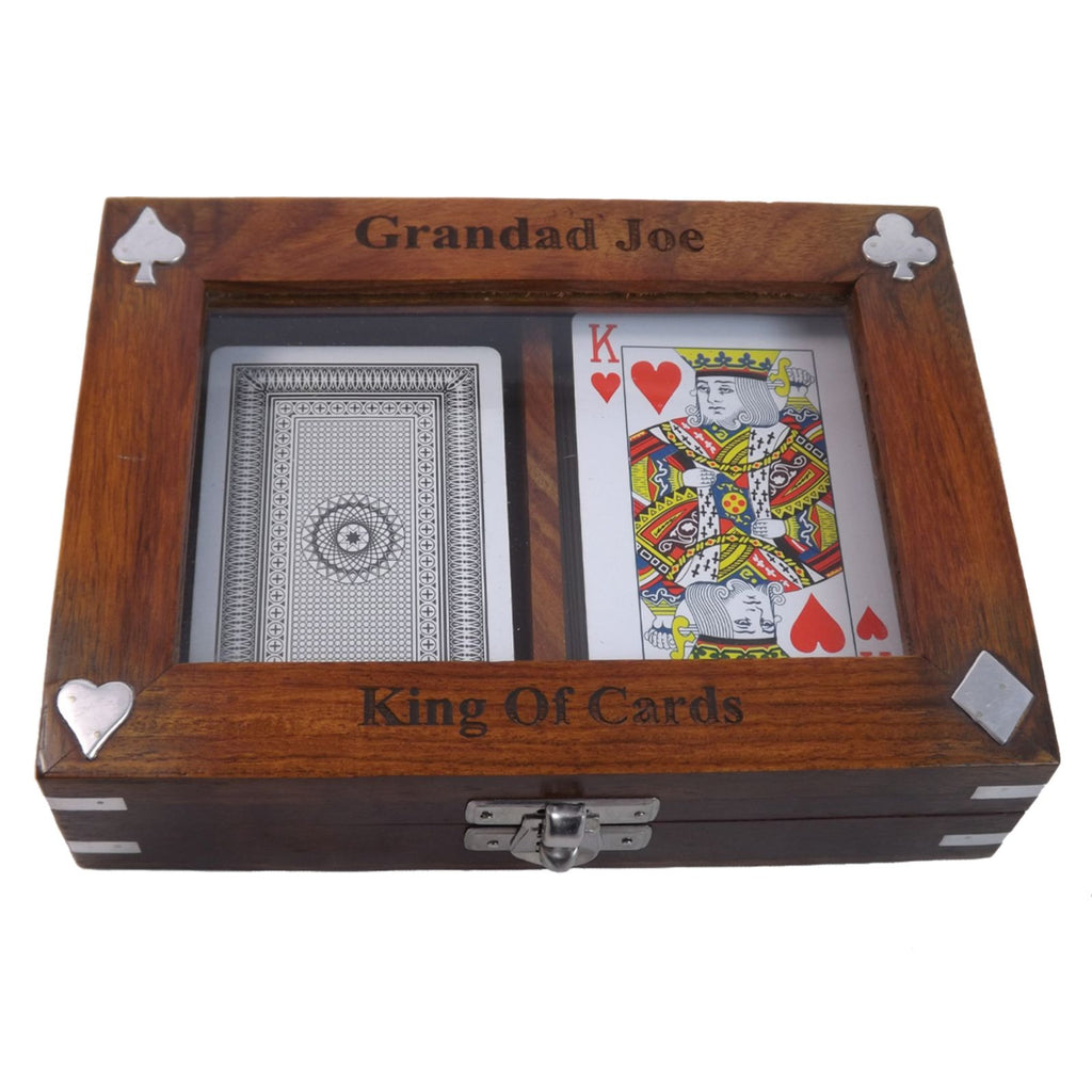 Playing Card Box Personalised for him. Includes 2 FREE decks of cards