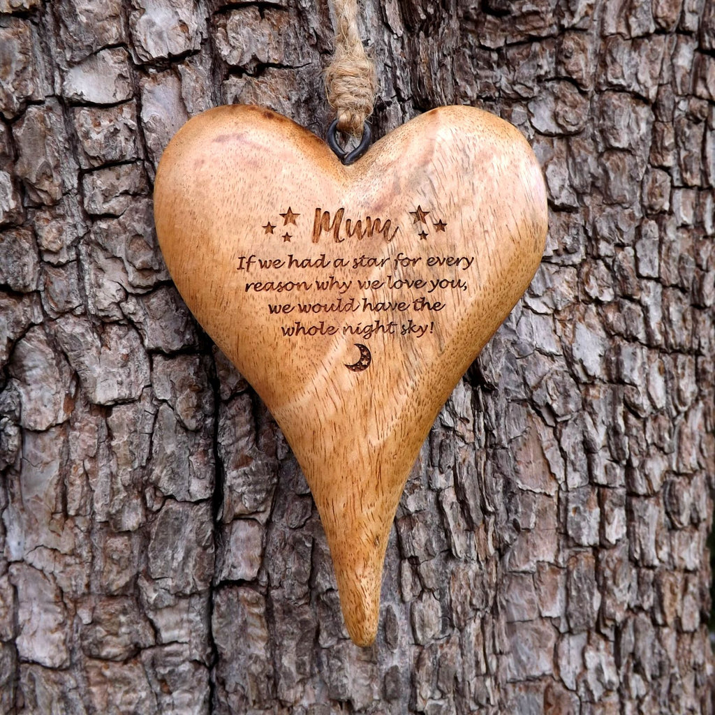 Mother's Day Special wooden heart with free personalisation