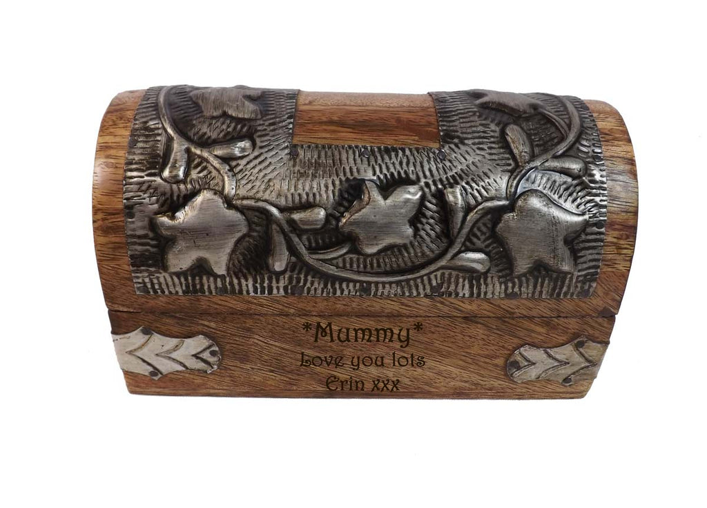 Mother's Day Solid Wood Chest style box personalised with your choice of words