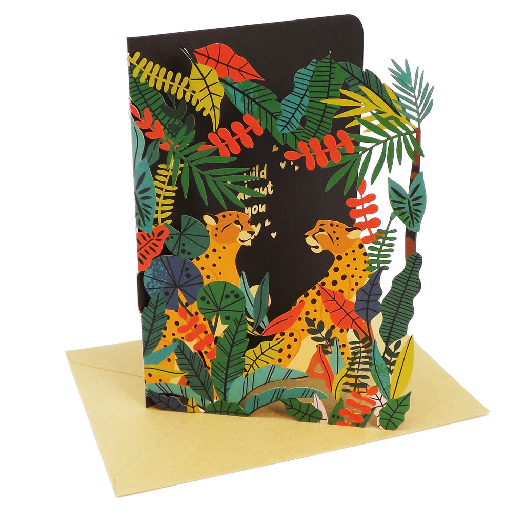 3D Cut Out 'Wild About You' Valentines Greetings Card